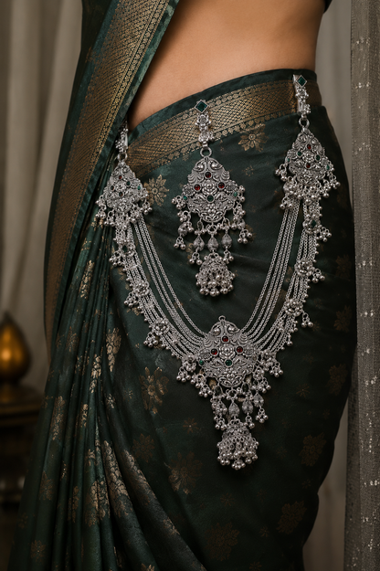 Traditional Oxidized Silver Kamarbandh – Designer Waist Belt Jewellery