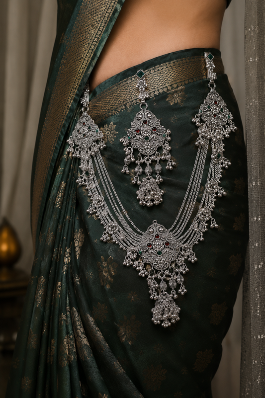 Traditional Oxidized Silver Kamarbandh – Designer Waist Belt Jewellery