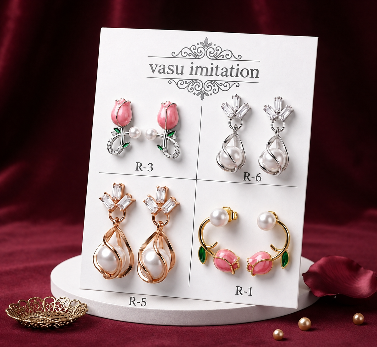 Designer Statement Earrings – Floral, Pearl & Crystal Collection