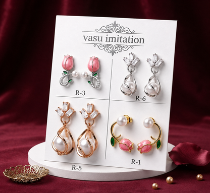 Designer Statement Earrings – Floral, Pearl & Crystal Collection
