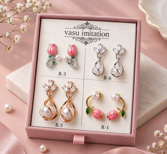 Designer Statement Earrings – Floral, Pearl & Crystal Collection