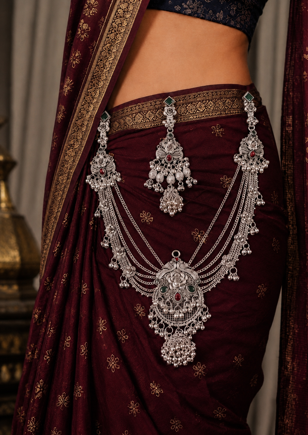 Premium Oxidised Silver Bridal Kamarbandh
