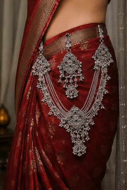 Traditional Oxidized Silver Kamarbandh – Designer Waist Belt Jewellery