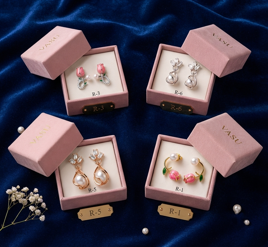 Designer Statement Earrings – Floral, Pearl & Crystal Collection