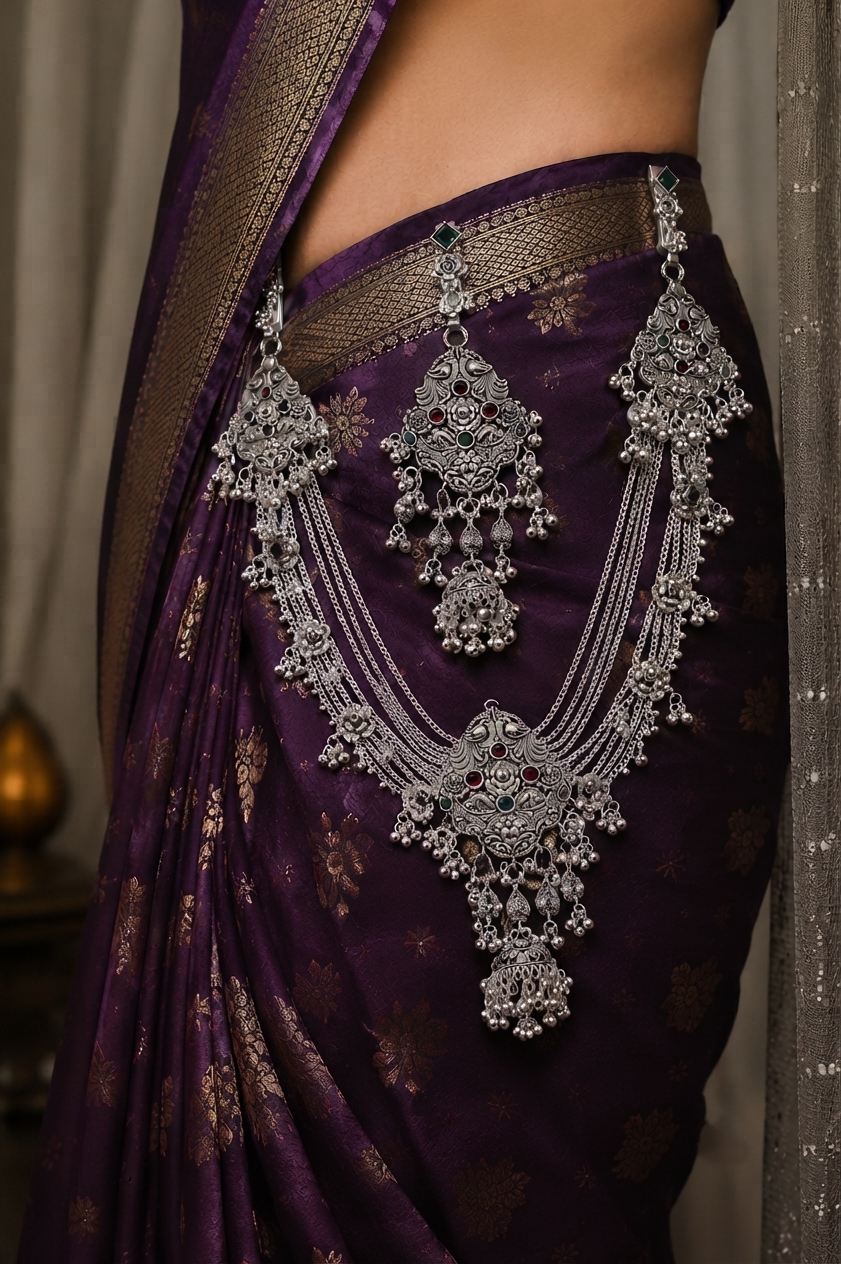 Traditional Oxidized Silver Kamarbandh – Designer Waist Belt Jewellery