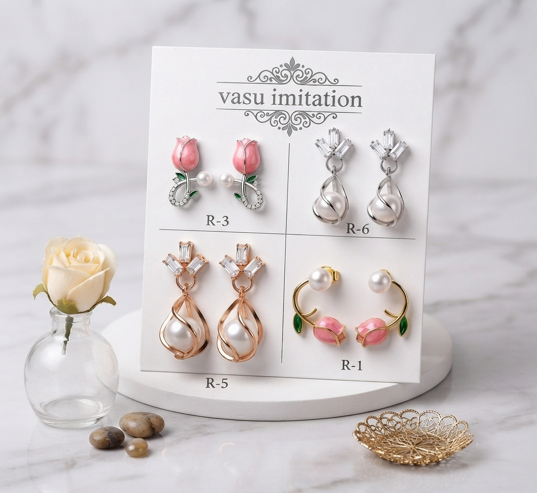 Designer Statement Earrings – Floral, Pearl & Crystal Collection