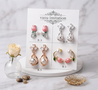 Designer Statement Earrings – Floral, Pearl & Crystal Collection