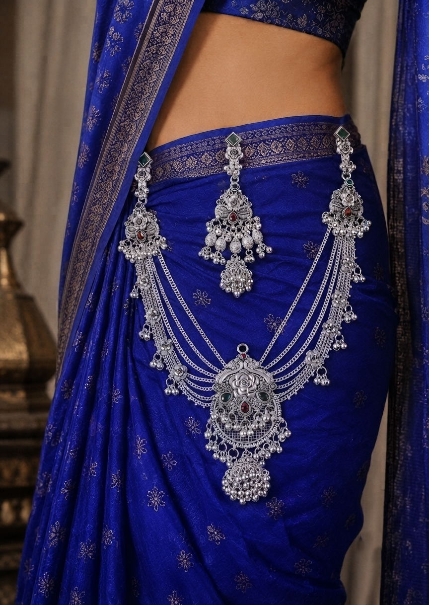 Premium Oxidised Silver Bridal Kamarbandh