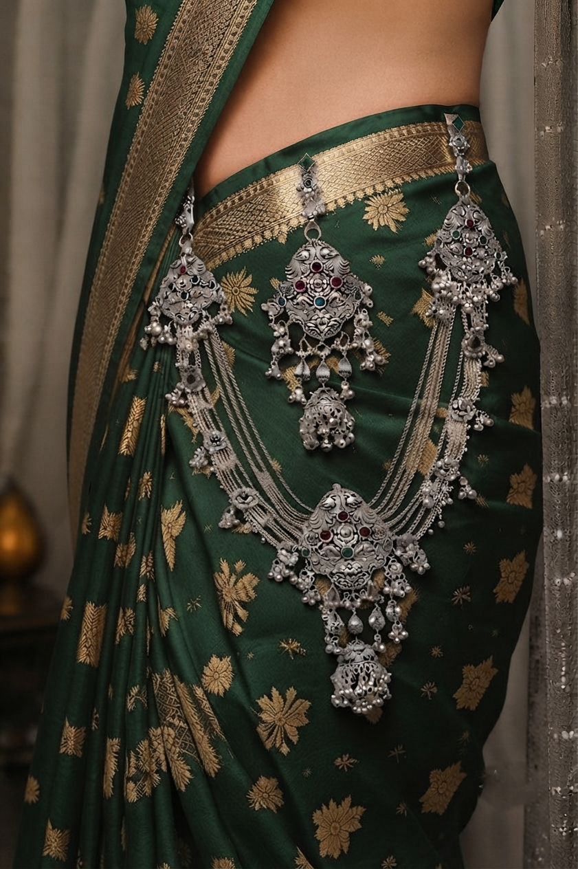 Traditional Oxidized Silver Kamarbandh – Designer Waist Belt Jewellery