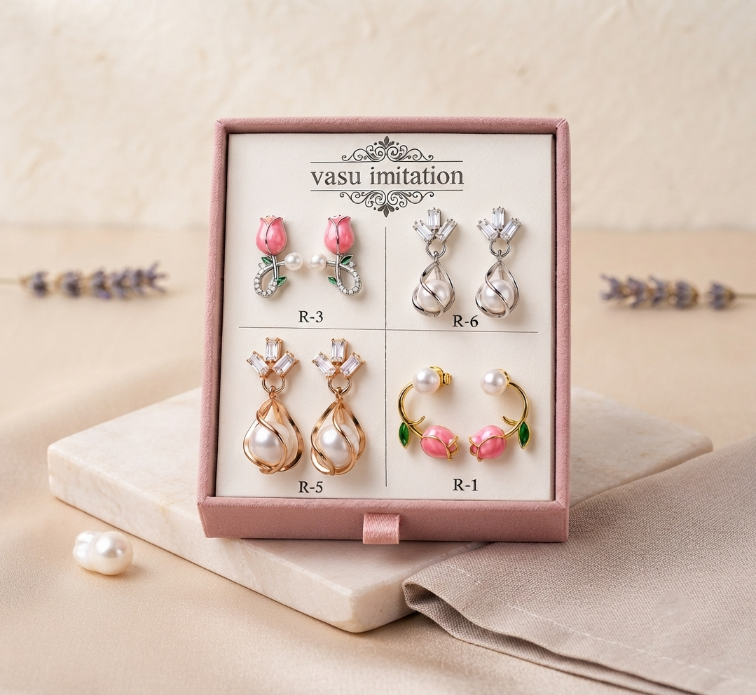 Designer Statement Earrings – Floral, Pearl & Crystal Collection