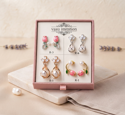 Designer Statement Earrings – Floral, Pearl & Crystal Collection