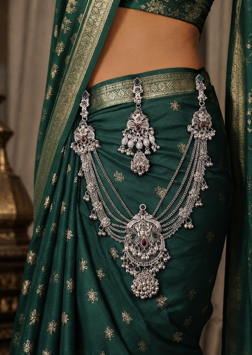 Premium Oxidised Silver Bridal Kamarbandh