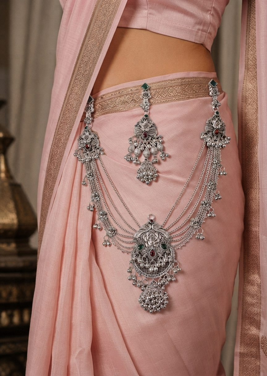Premium Oxidised Silver Bridal Kamarbandh